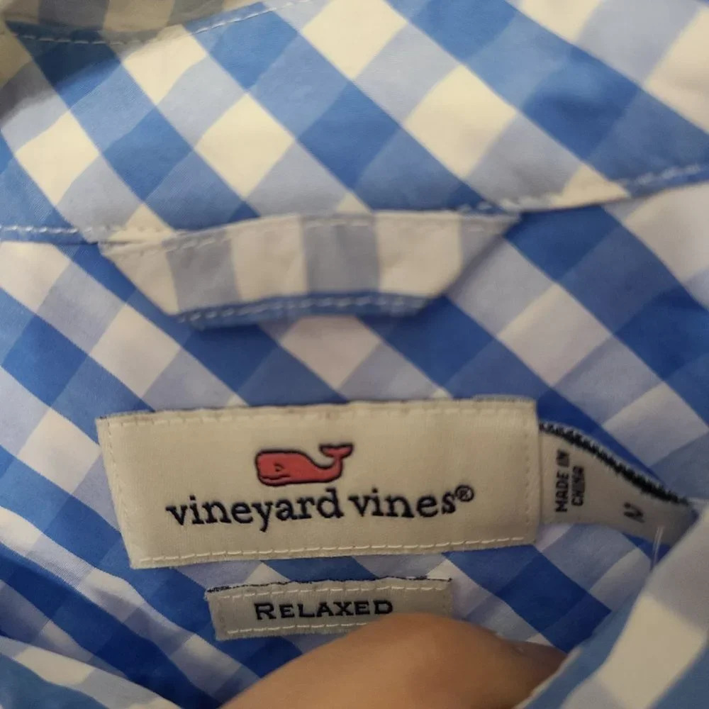 Vineyard Vines Gingham Button Down Shirt Relaxed Fit Size 2 NWOT - Picture 4 of 9